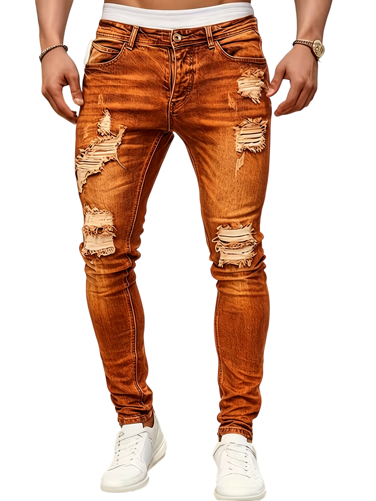 Men's Stretch Ripped Skinny Jeans
