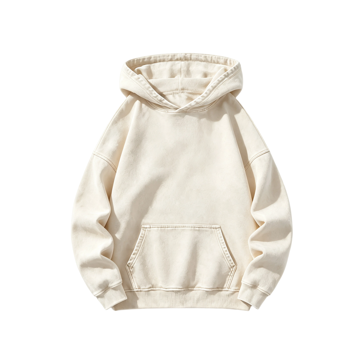 Men's Heavyweight Acid-Wash Pure Cotton Hooded Sweatshirt