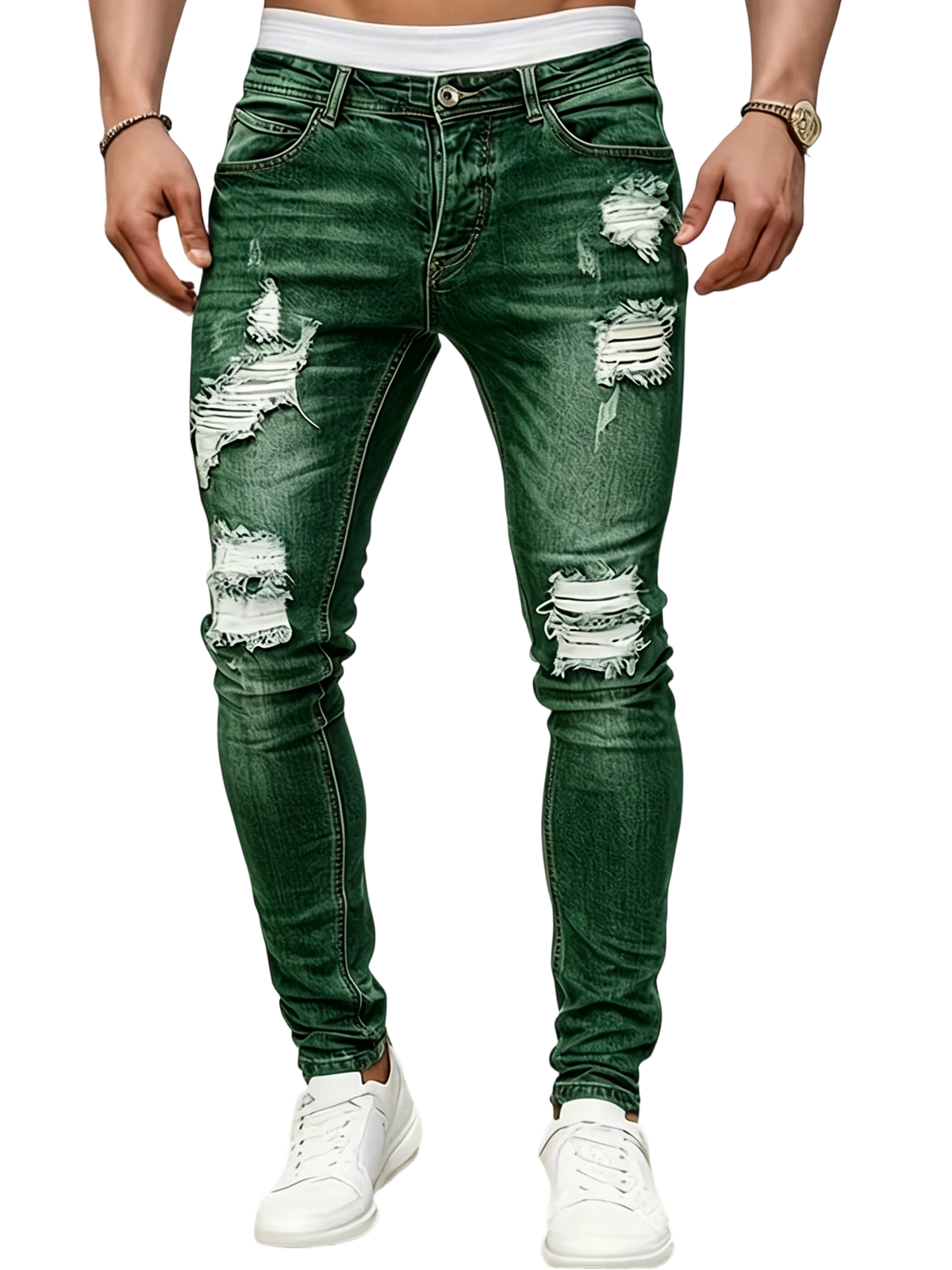 Men's Stretch Ripped Skinny Jeans