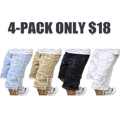 ⚡FINAL SALE⚡Raw Hem Denim Shorts with Rips – Edgy Urban Casual Warm-Weather Essential