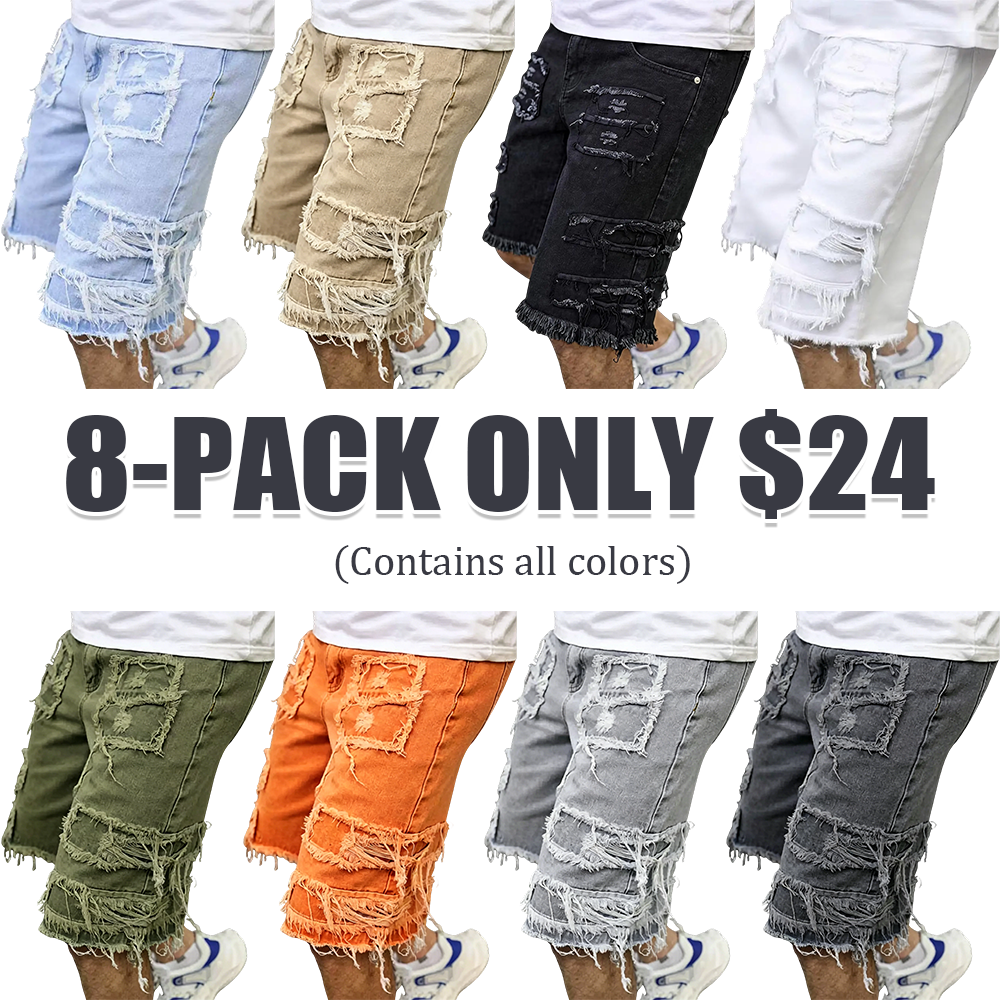 ⚡FINAL SALE⚡Raw Hem Denim Shorts with Rips – Edgy Urban Casual Warm-Weather Essential
