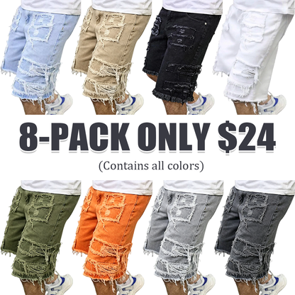 ⚡FINAL SALE⚡Raw Hem Denim Shorts with Rips – Edgy Urban Casual Warm-Weather Essential