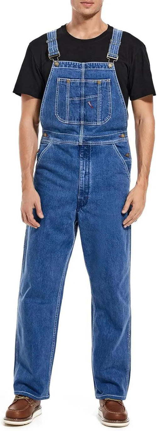 💝💝Last Day Promotion🔥Men's Denim Bib Overalls,  Workwear with Adjustable Straps and Convenient Tool Pockets