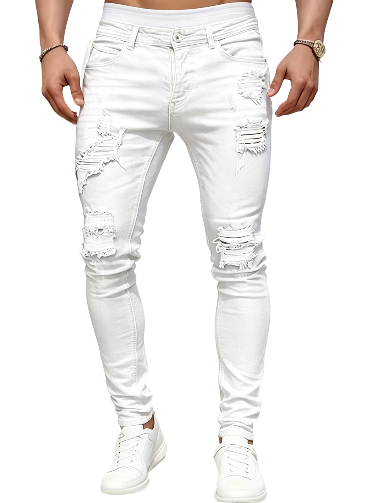 Men's Stretch Ripped Skinny Jeans