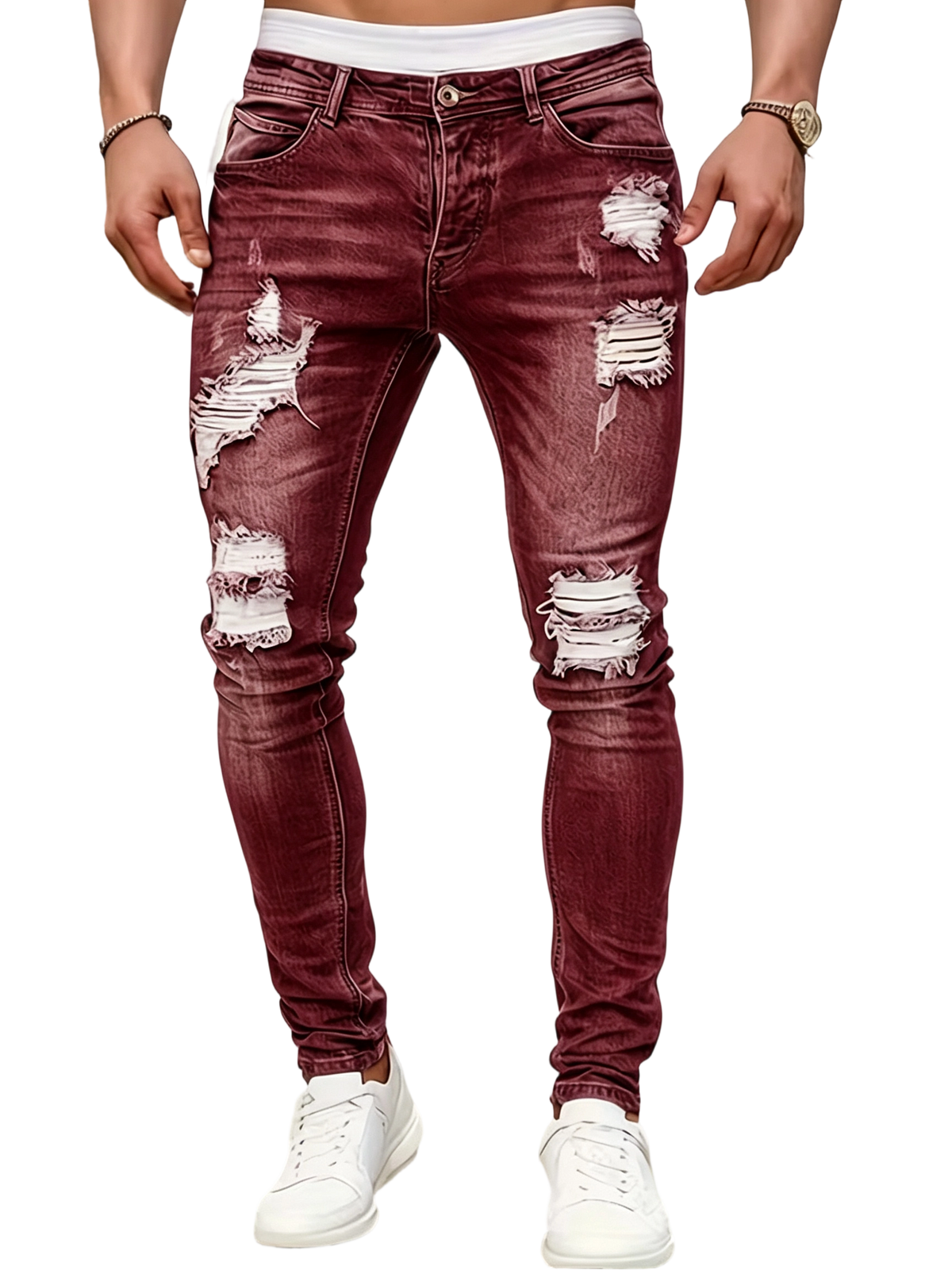 Men's Stretch Ripped Skinny Jeans