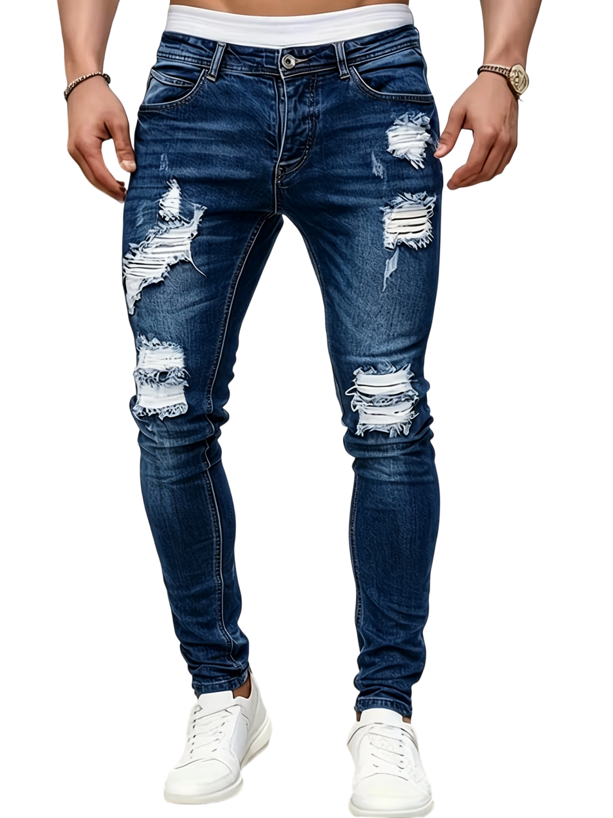 Men's Stretch Ripped Skinny Jeans