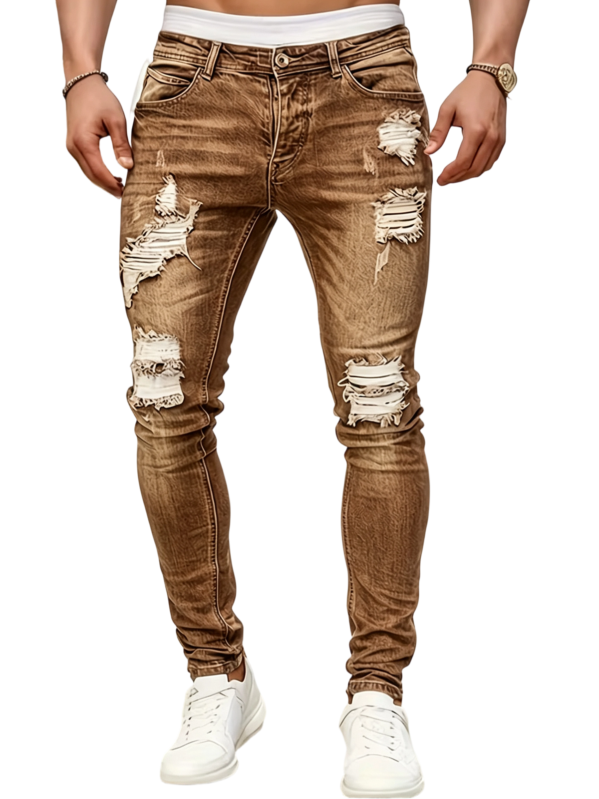 Men's Stretch Ripped Skinny Jeans