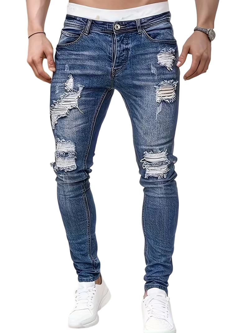 Men's Stretch Ripped Skinny Jeans