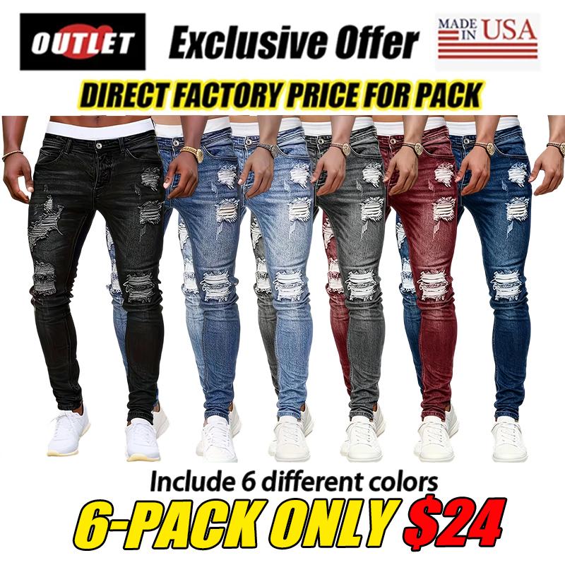 Men's Stretch Ripped Skinny Jeans