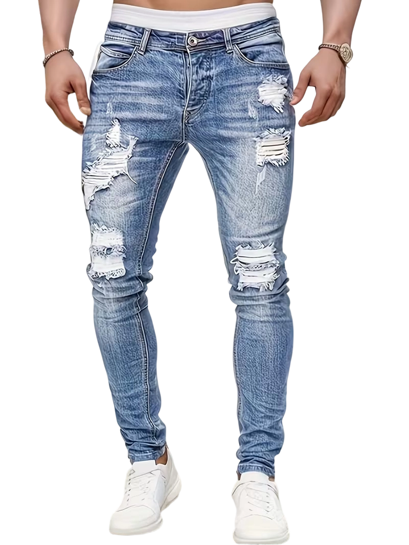 Men's Stretch Ripped Skinny Jeans